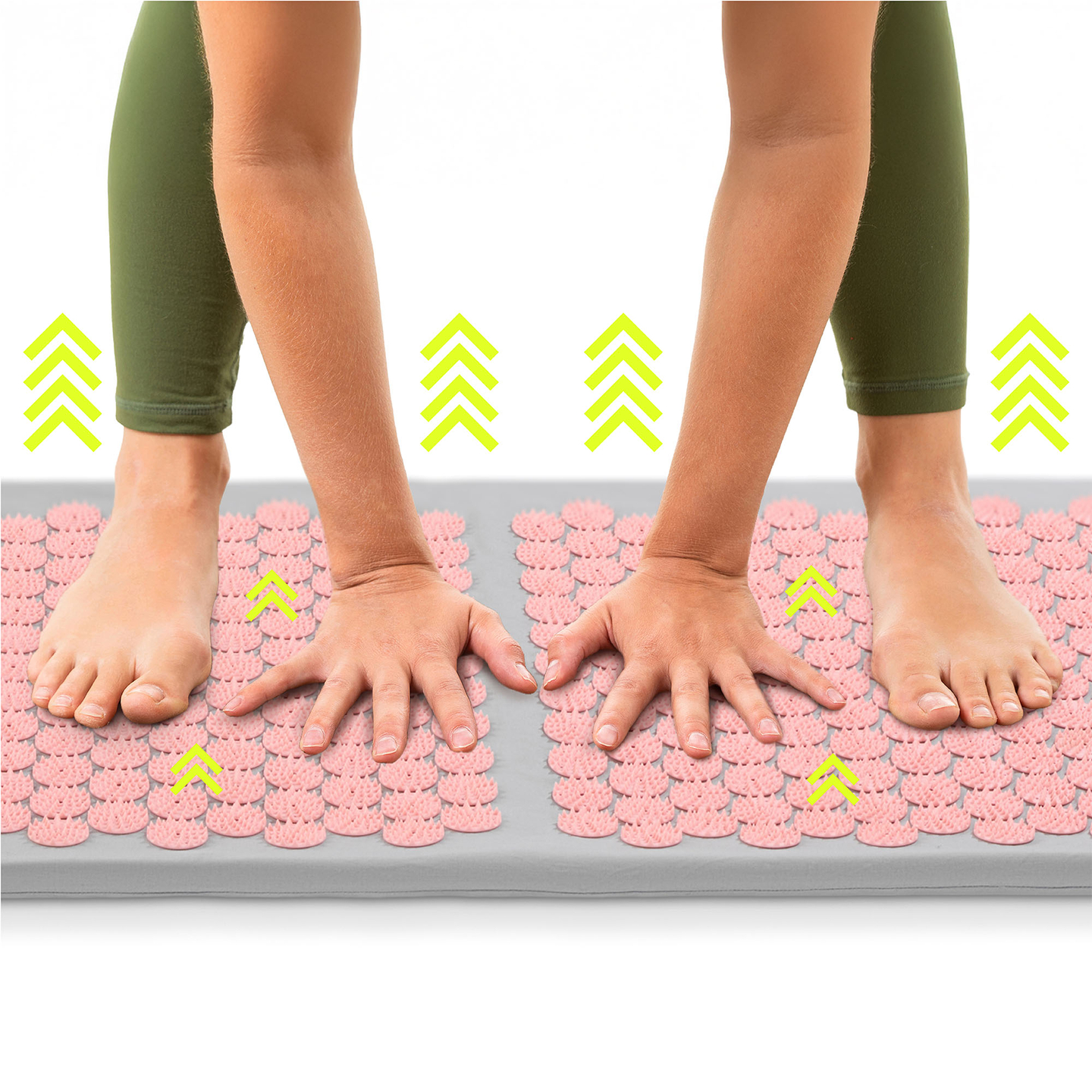 Tappetino per agopressione grande con cuscino e fodera - 130 cm HyperMotion grigio e rosa