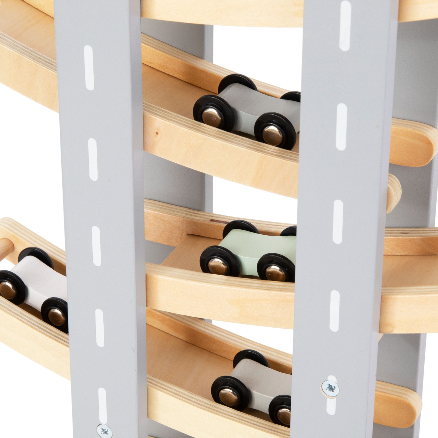 Pista di legno - scivolo per auto - 6 piani