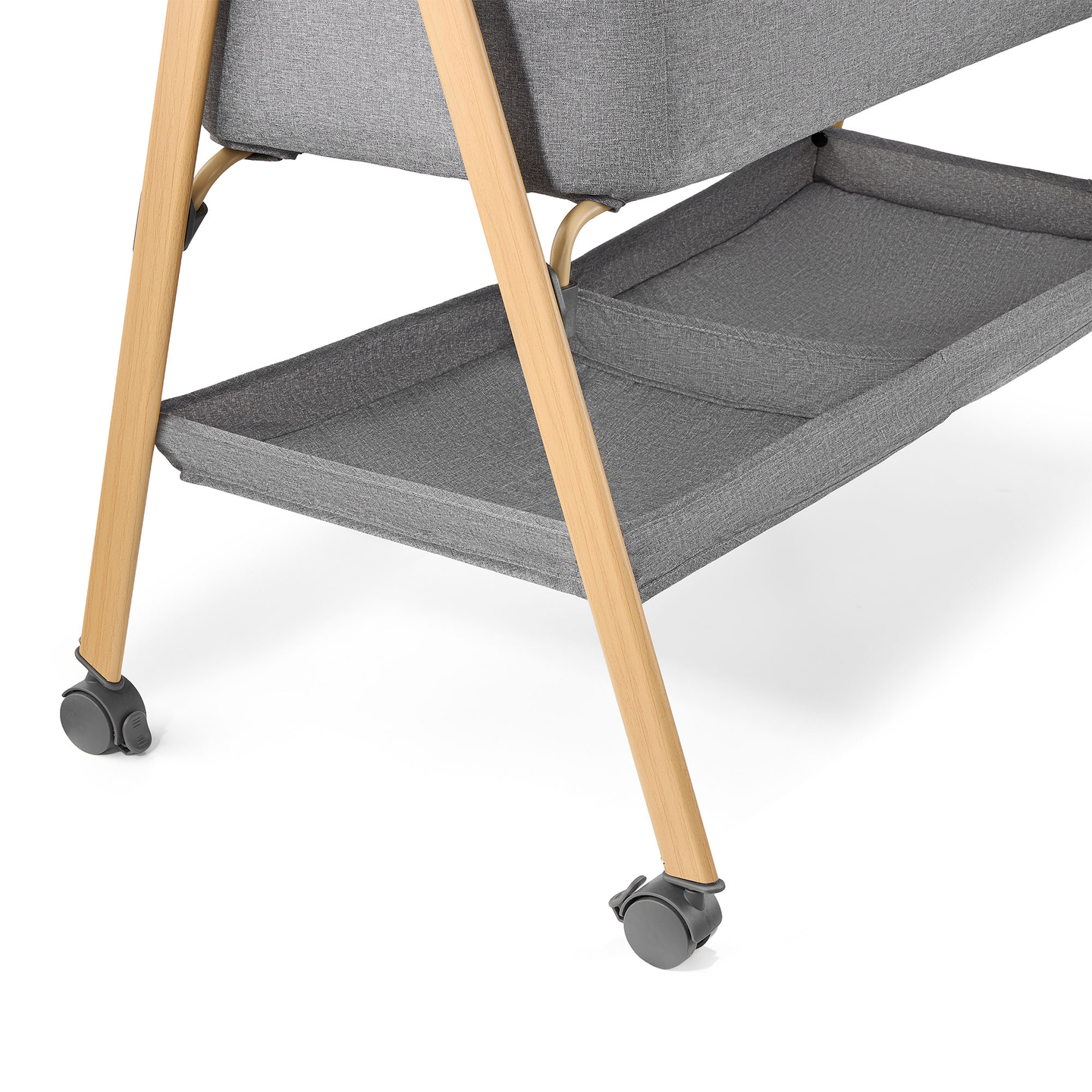 Lettino per bambini, indipendente, lettino da viaggio, culla con materasso - grigio