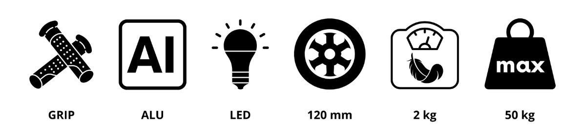 Monopattino a tre ruote TRINGO, 3-8 anni - rosa + ruote LED luminose