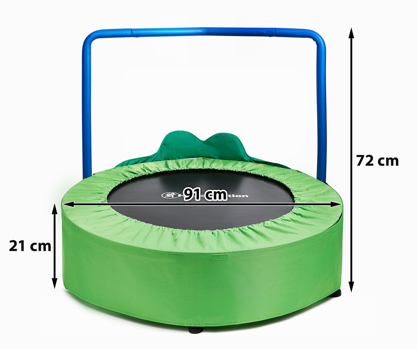 Frog - mini trampolino per bambini - con maniglia - 50 kg max - 91 cm - per casa e giardino