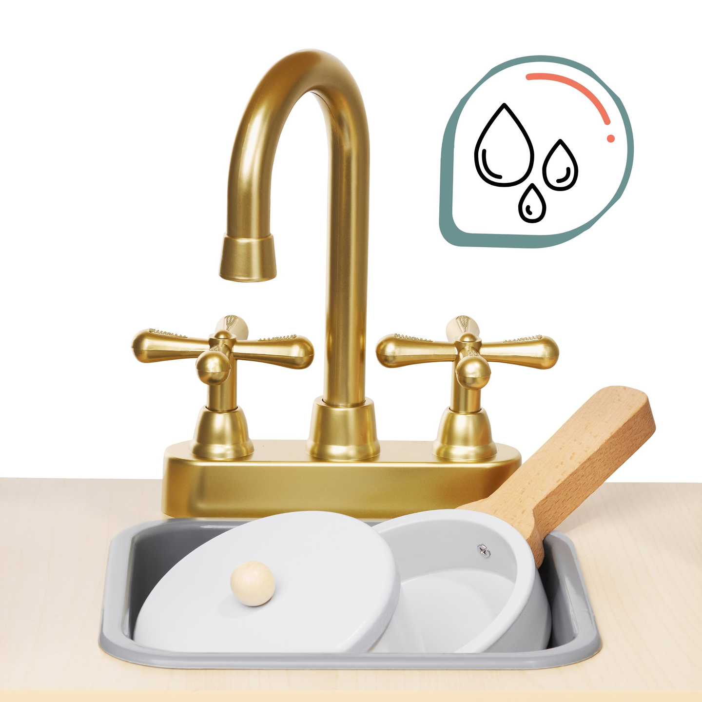 Cucina interattiva in legno XXXL con illuminazione a LED, cappa e accessori