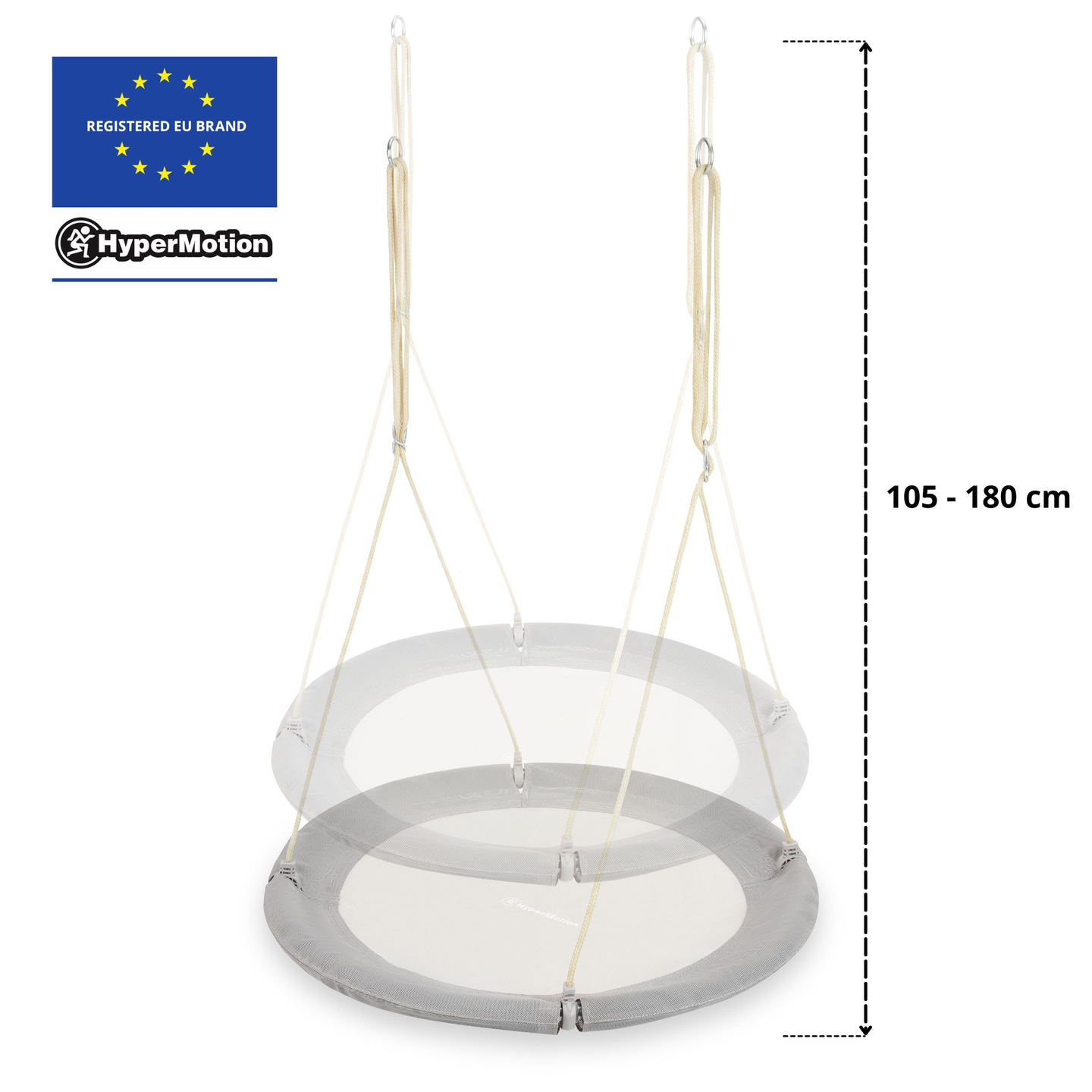 Altalena a nido di cicogna HyperMotion - diametro 100 cm, colore grigio
