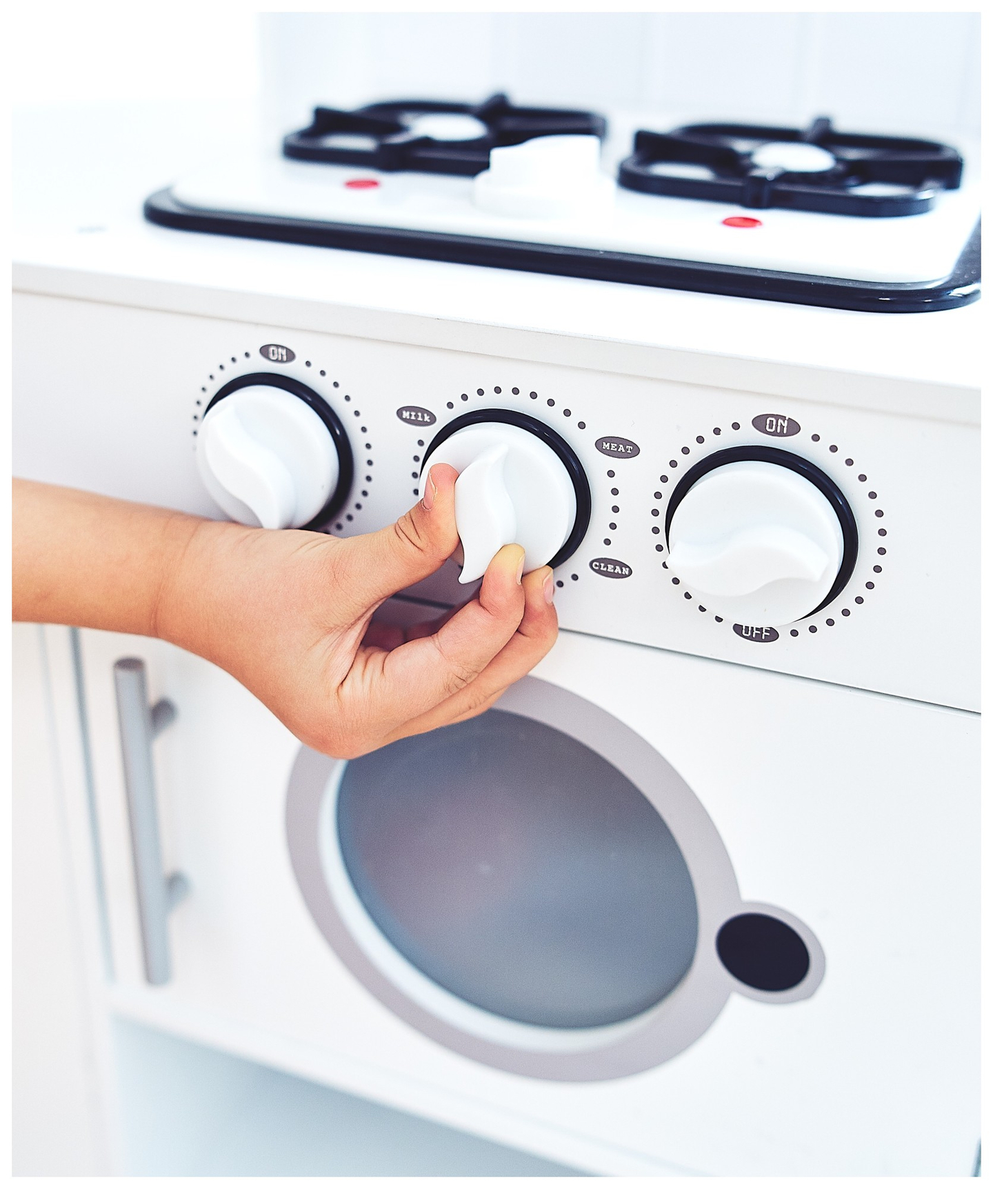 Cucina ad angolo in legno XXXL con frigorifero, forno, lavatrice, grembiule e accessori