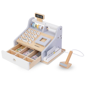 Registratore di cassa in legno con accessori