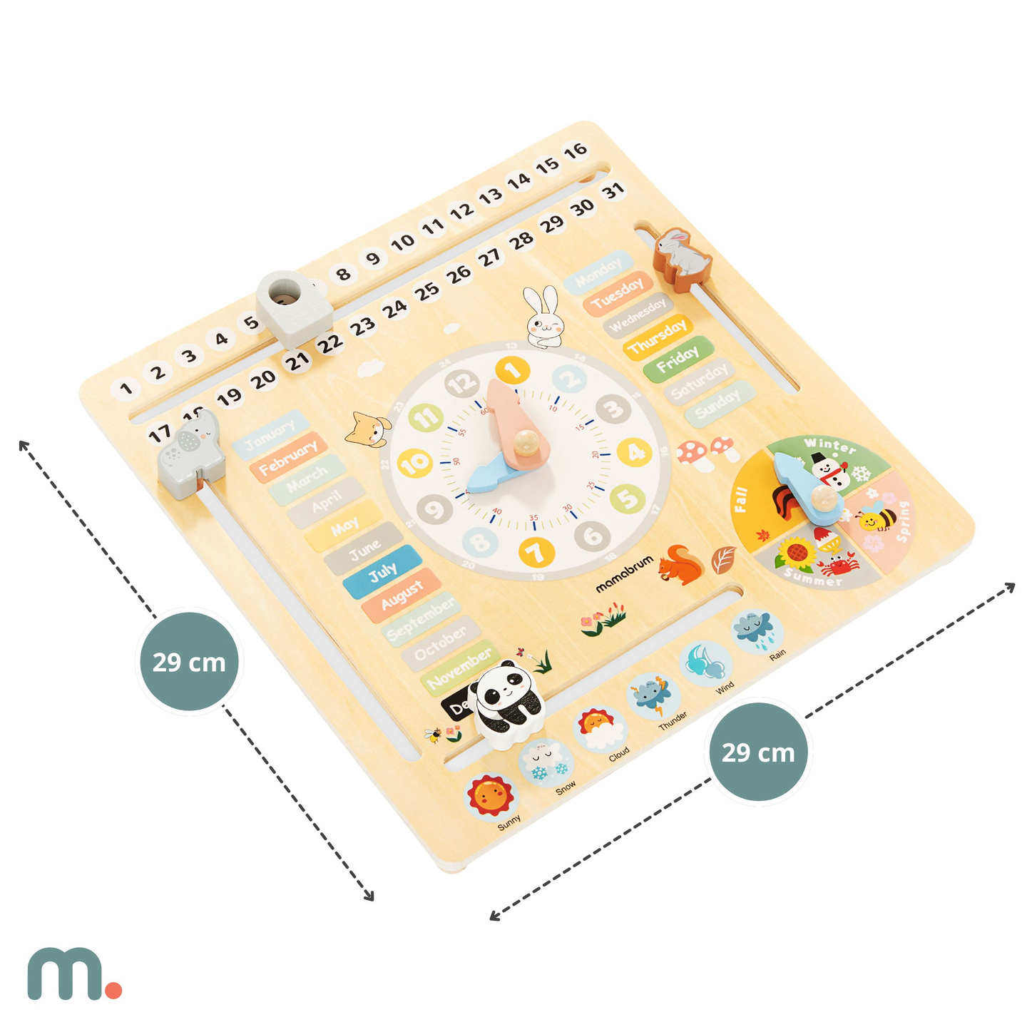 Calendario in legno per bambini 6in1
