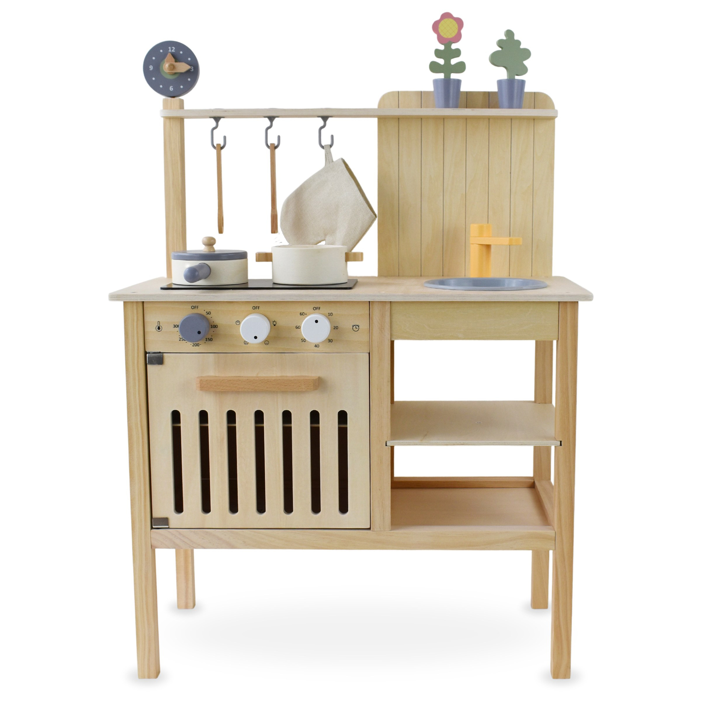 Cucina da giardino in legno con accessori - natural boho