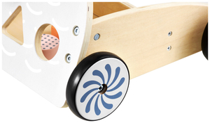 Passeggino multifunzionale in legno - spingi - passeggino con blocchi - Gufo