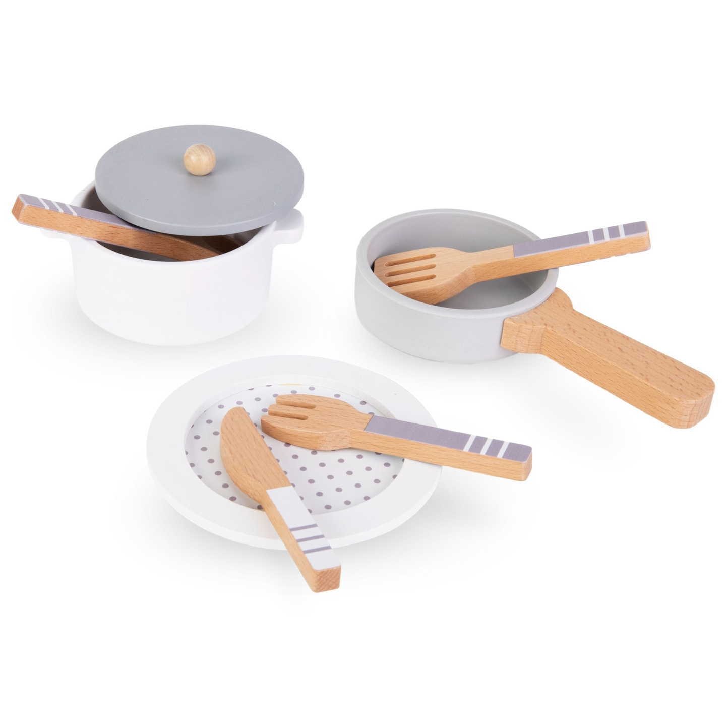 Accessori da cucina in legno con asciugapentole - set per bambini