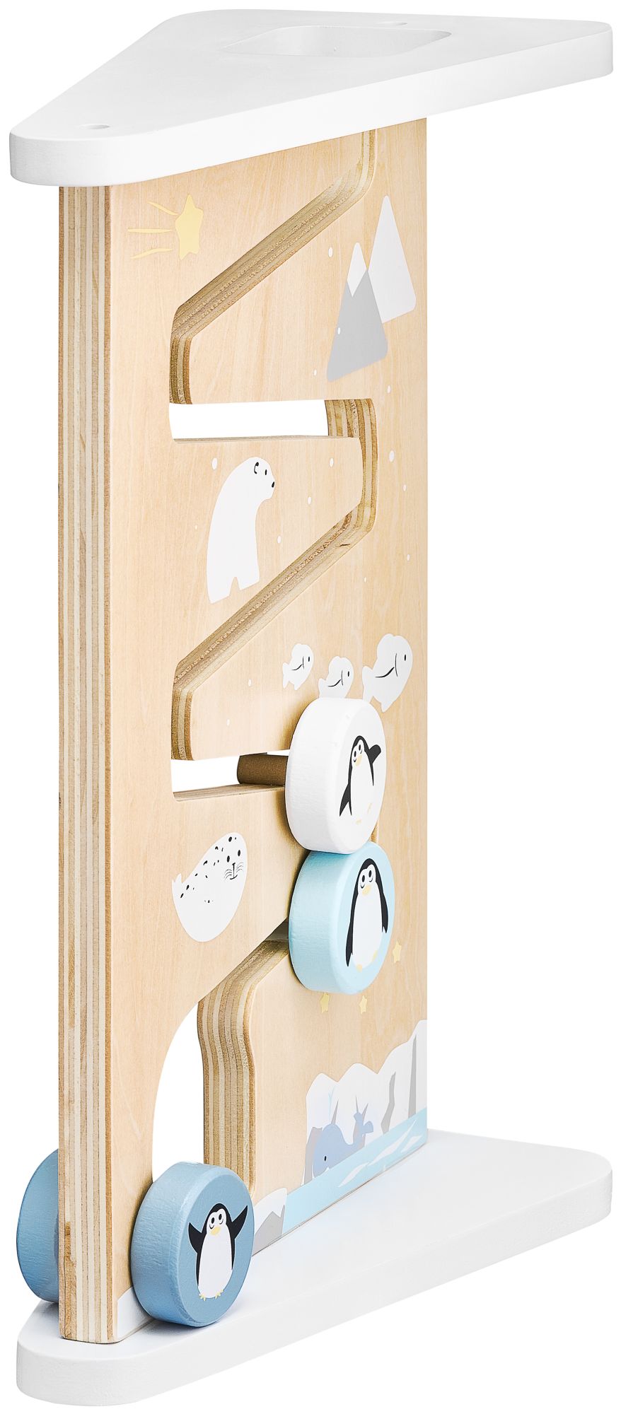 Tavola di legno per la manipolazione sensoriale su due lati