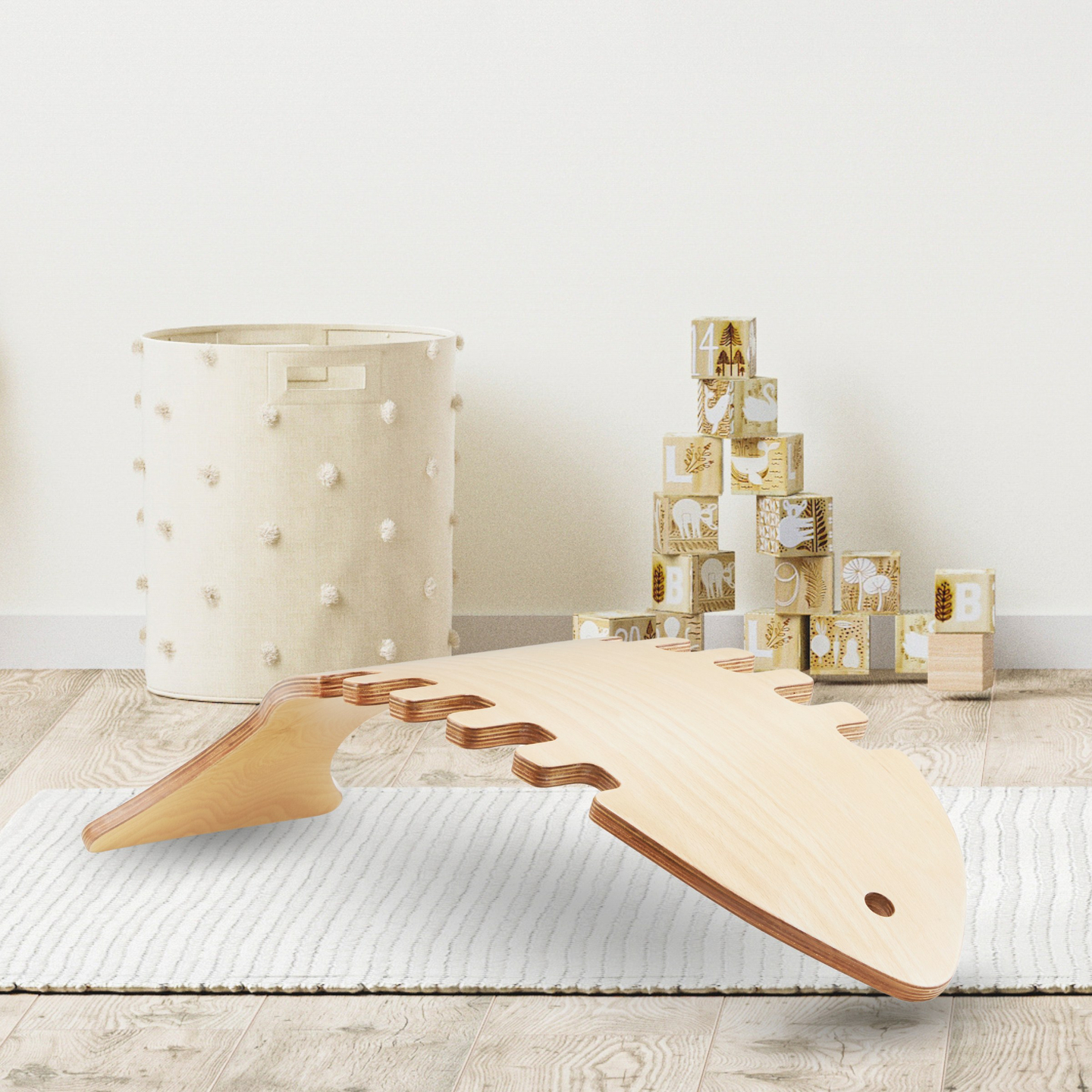 Tavola d'equilibrio in legno a forma di pesce - balance rocker
