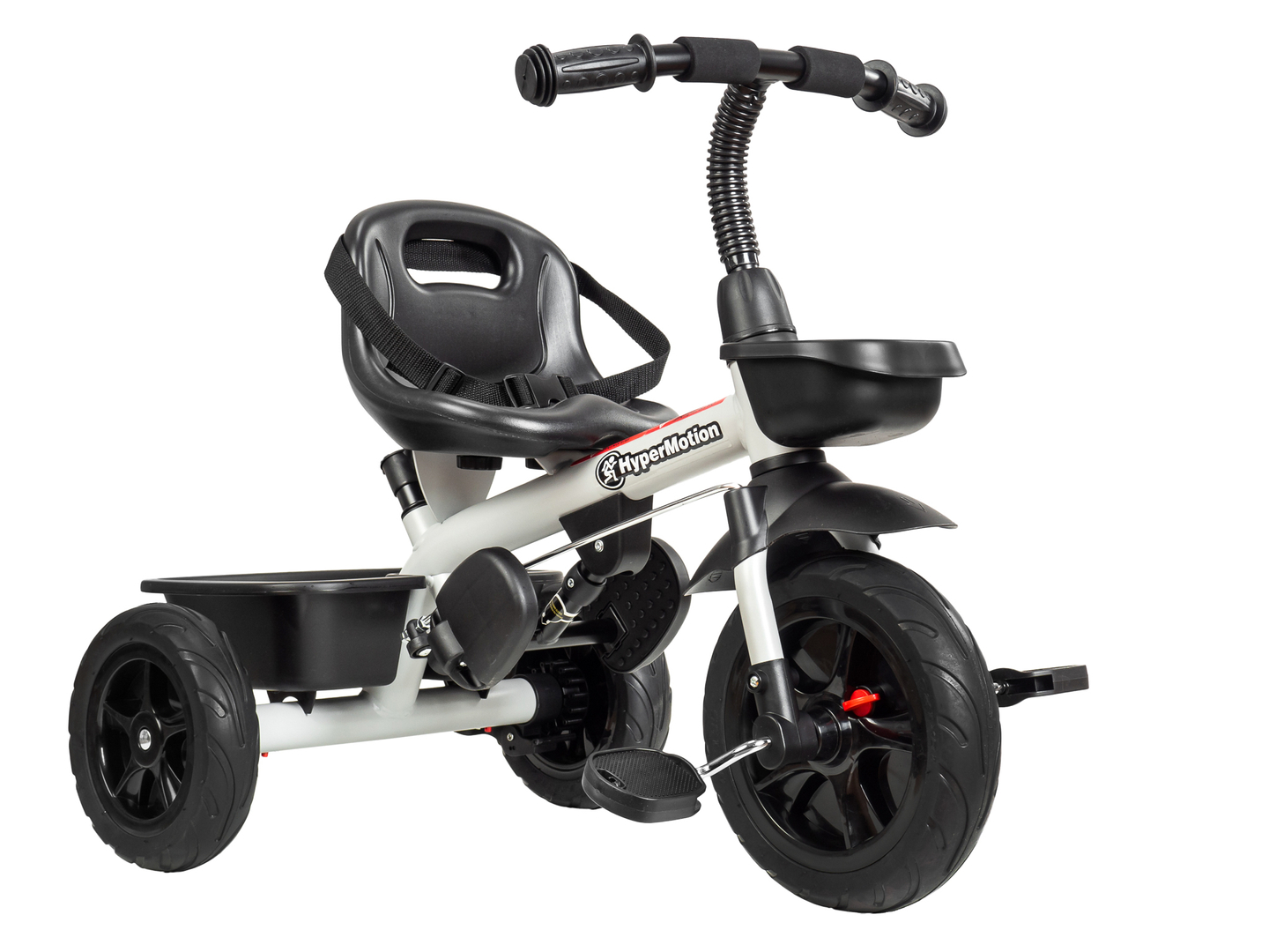 HyperMotion TOBI VECTOR triciclo - ruote gonfiabili eterne + barra di spinta. Colore: grigio chiaro.