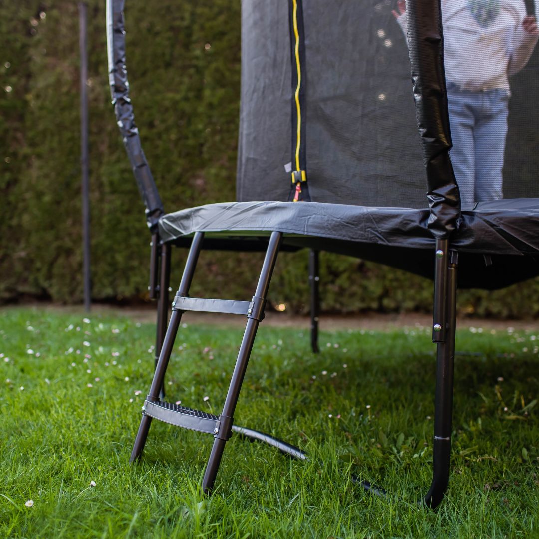 Trampolino da giardino per bambini HyperMotion - 244 cm 8FT - con scaletta e rete interna - per casa e giardino