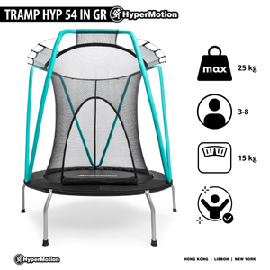 Trampolino Mint 137 cm con rete protettiva - per bambini 3-8 anni - per casa e giardino