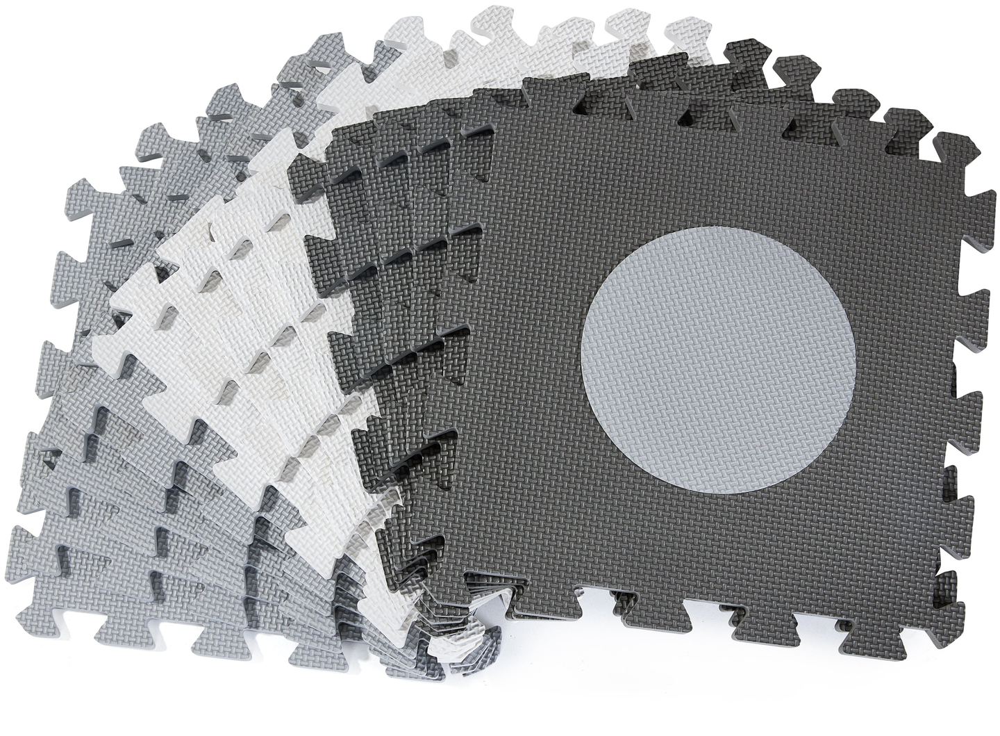 Tappetino in schiuma XL 150 x 150 x 1 cm con bordi - schiuma EVA - grigio