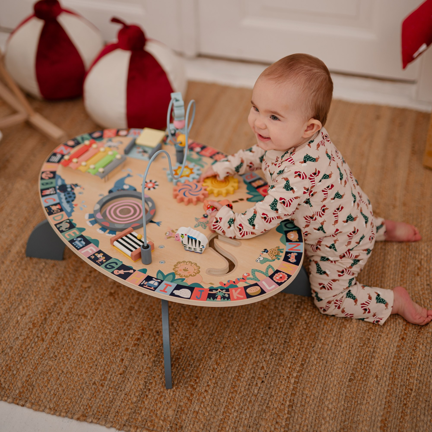 Tavolo didattico in legno 7in1, musicale, sensoriale