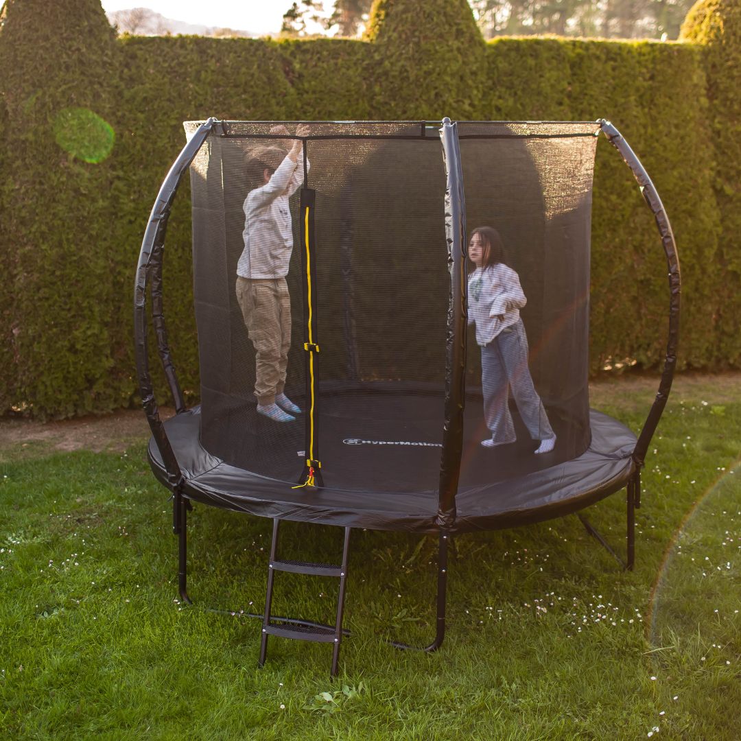 Trampolino da giardino per bambini HyperMotion - 244 cm 8FT - con scaletta e rete interna - per casa e giardino