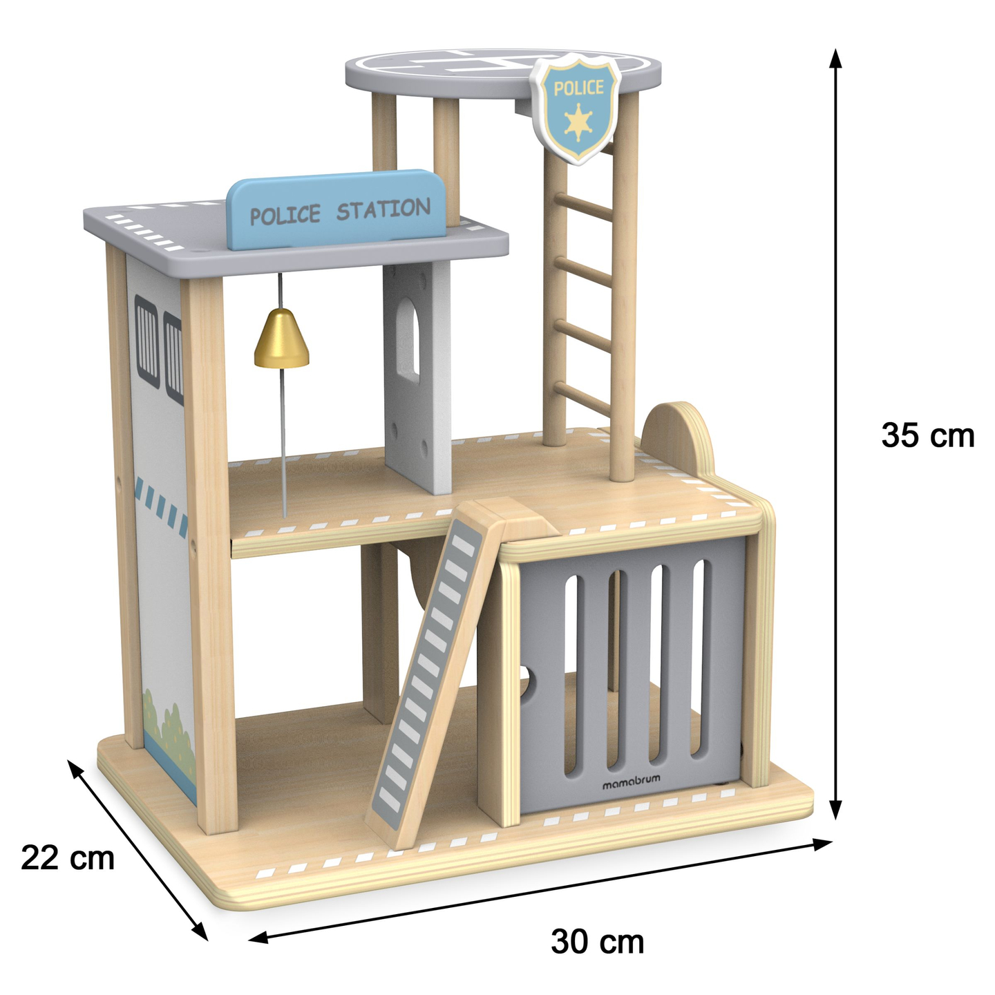 Stazione di polizia in legno con accessori