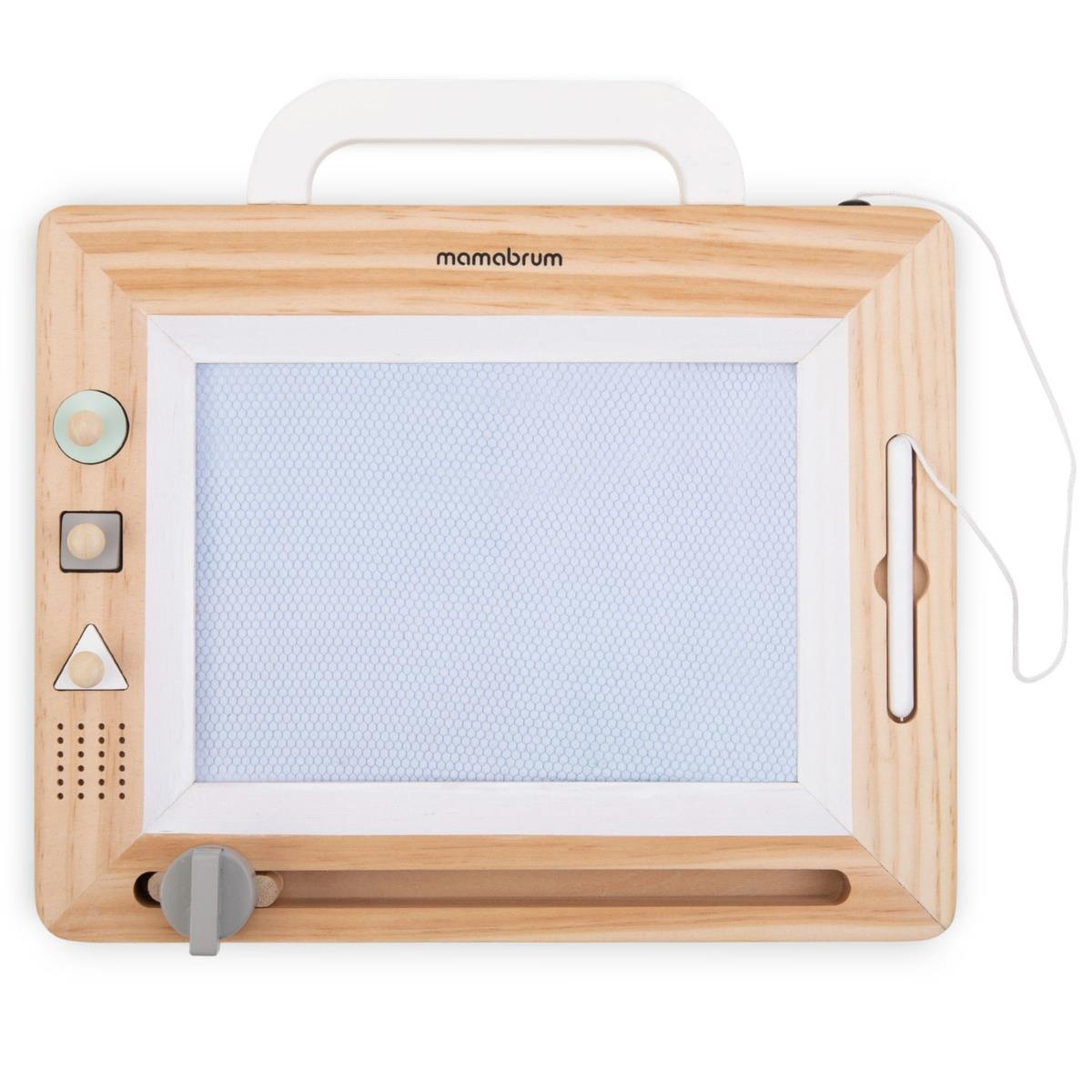 Album di ritagli in legno con francobolli - tavolo da disegno