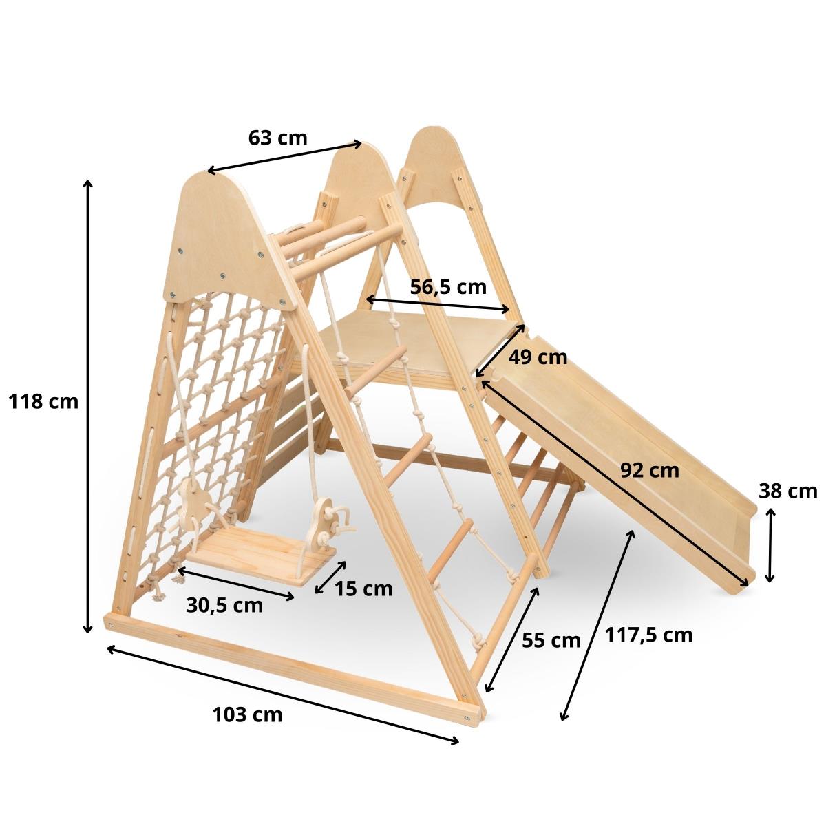 Parco giochi in legno XL 5in1