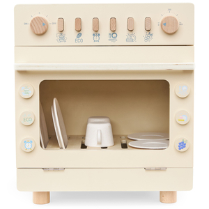 Lavastoviglie in legno con accessori