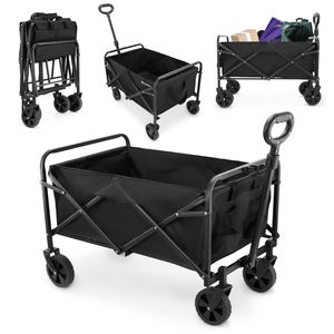 Carrozzina da spiaggia pieghevole HyperMotion - nero, 80 kg