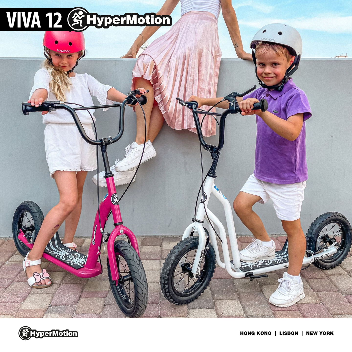 Monopattino HyperMotion VIVA 12 (ruote pompate da 30 cm) - Bianco