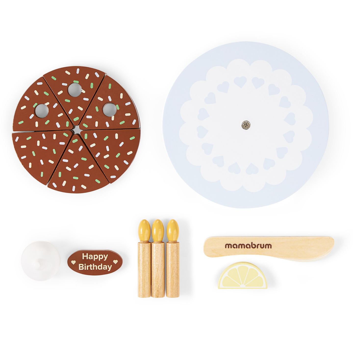 Torta di compleanno in legno da tagliare