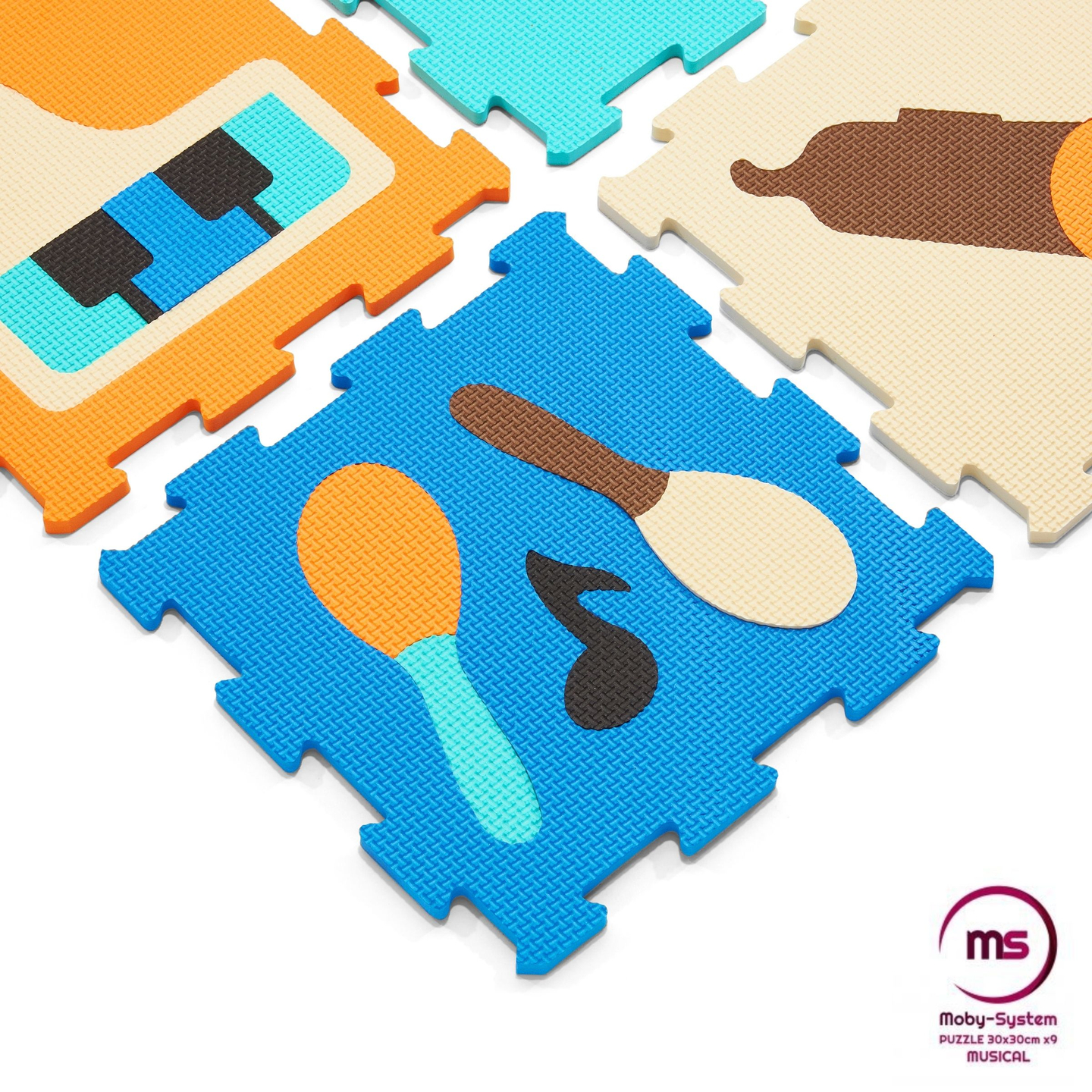 Tappeto puzzle educativo in schiuma 90 x 90 x 1 cm - schiuma EVA - design: strumenti