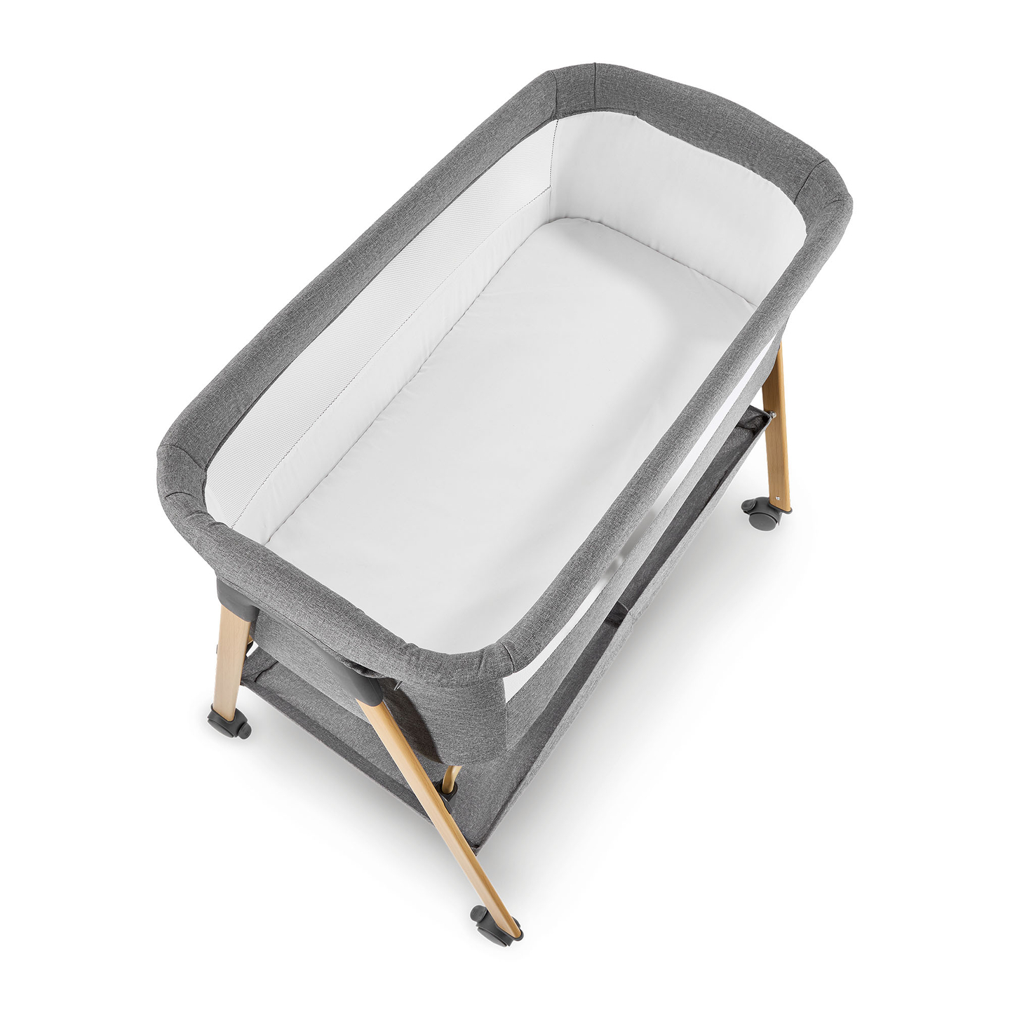 Lettino per bambini, indipendente, lettino da viaggio, culla con materasso - grigio