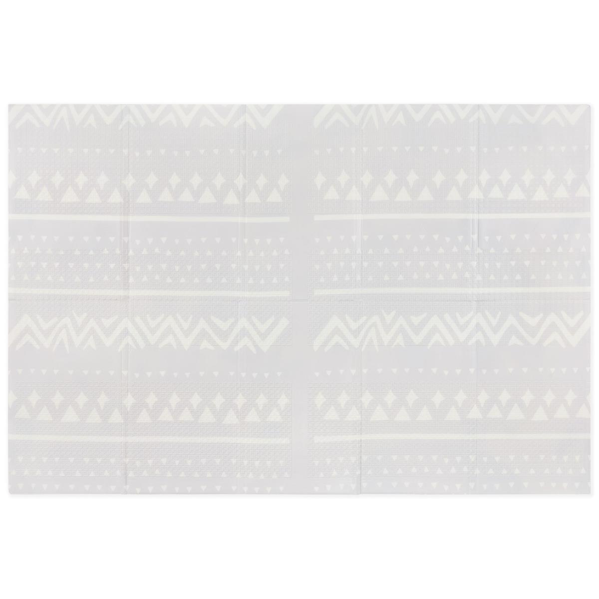 Tappetino pieghevole bifacciale in schiuma 180 x 120 x 1 cm - Elefanti esotici/Grigio delicato