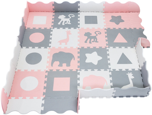 Tappetino in schiuma XL 150 x 150 x 1 cm con bordi - schiuma EVA - rosa