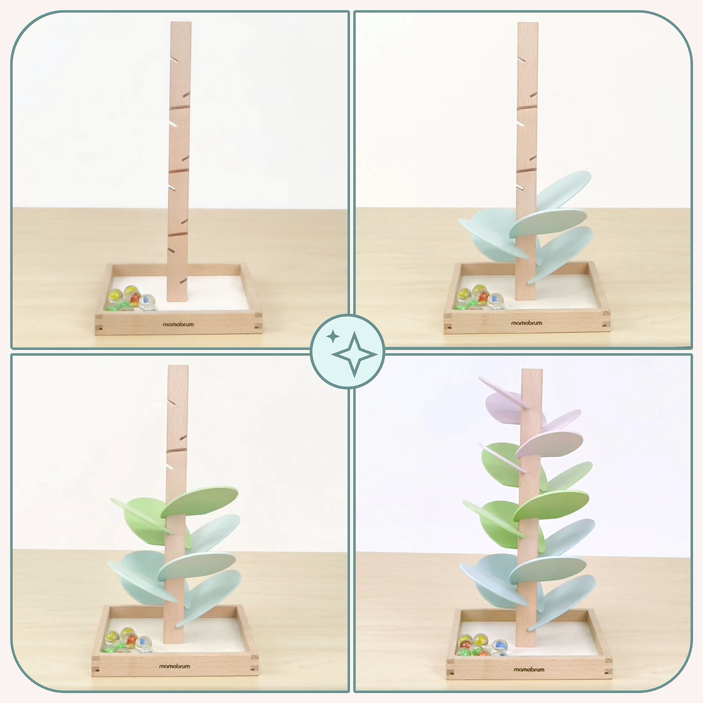 Culodromo in legno - albero sonoro con palline