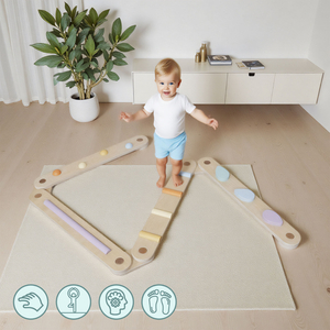 Grande percorso sensoriale in legno - pista di equilibrio - 9 elementi