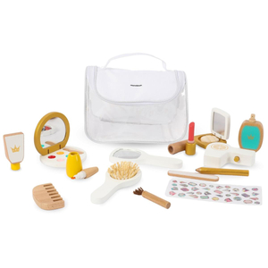 Set da trucco per bambini - borsa per il trucco + accessori in legno, 15 pezzi