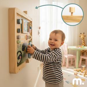 Tavola Montessori in legno 2 in 1 Cockpit per piccoli conducenti e piloti: volante, cambio, mappe di viaggio, radar