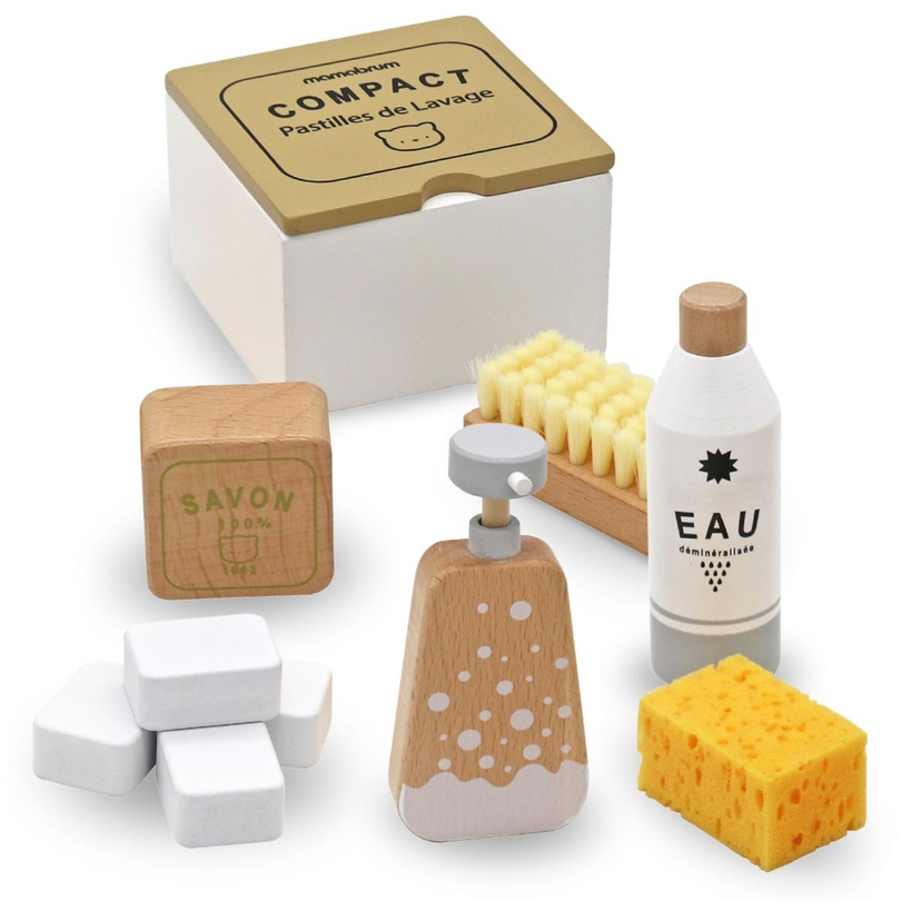 Set di pulizia in legno per bambini - 10 articoli