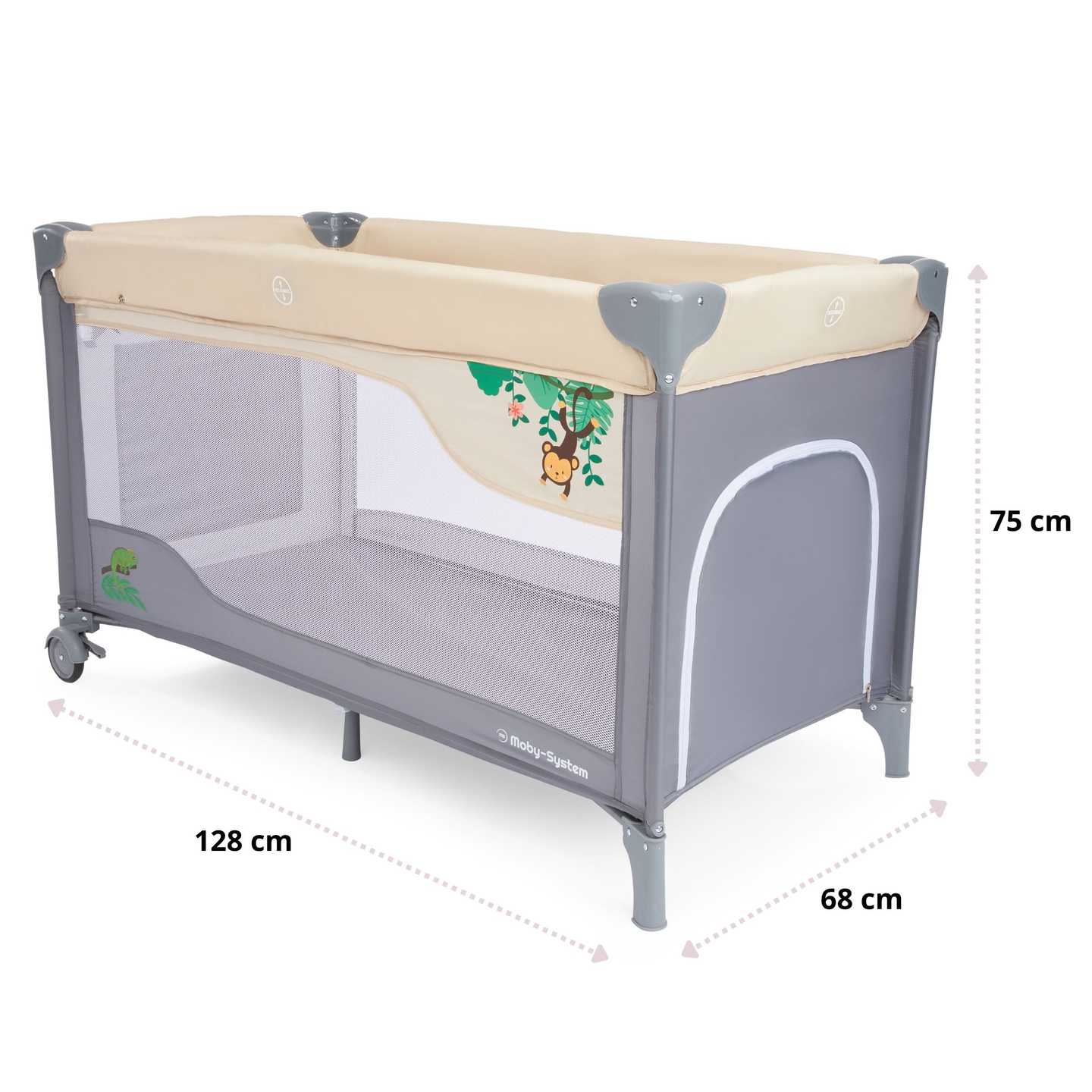 Lettino da viaggio 0 - 36 m con fasciatoio + box Moby-System HUXLEY