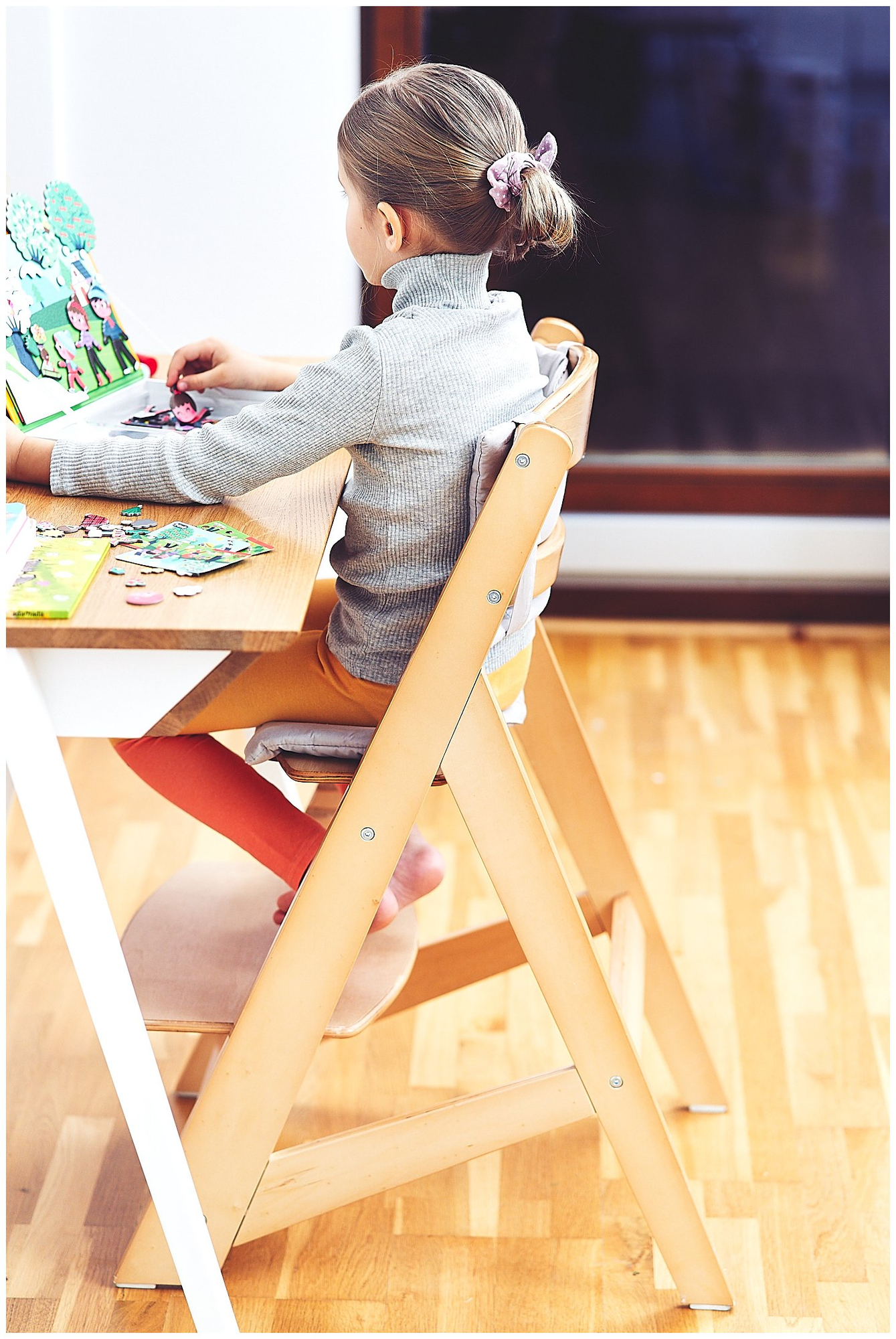 Sedia per alimentazione in legno Moby-System WOODY - colore legno naturale