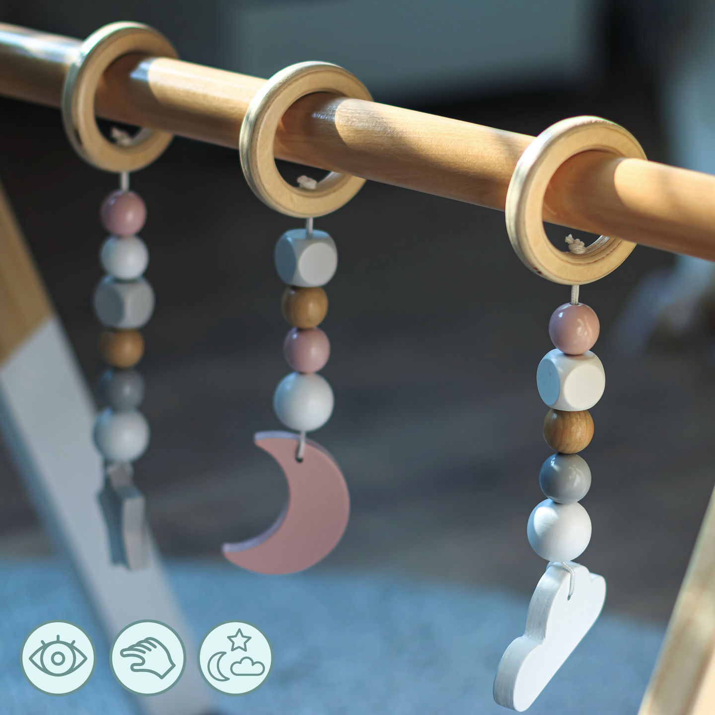 Baby Gym, stand educativo in legno - colore bianco