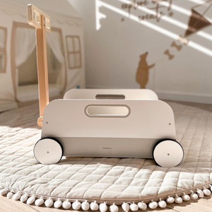 Carrello portagiochi in legno - rimorchio a traino