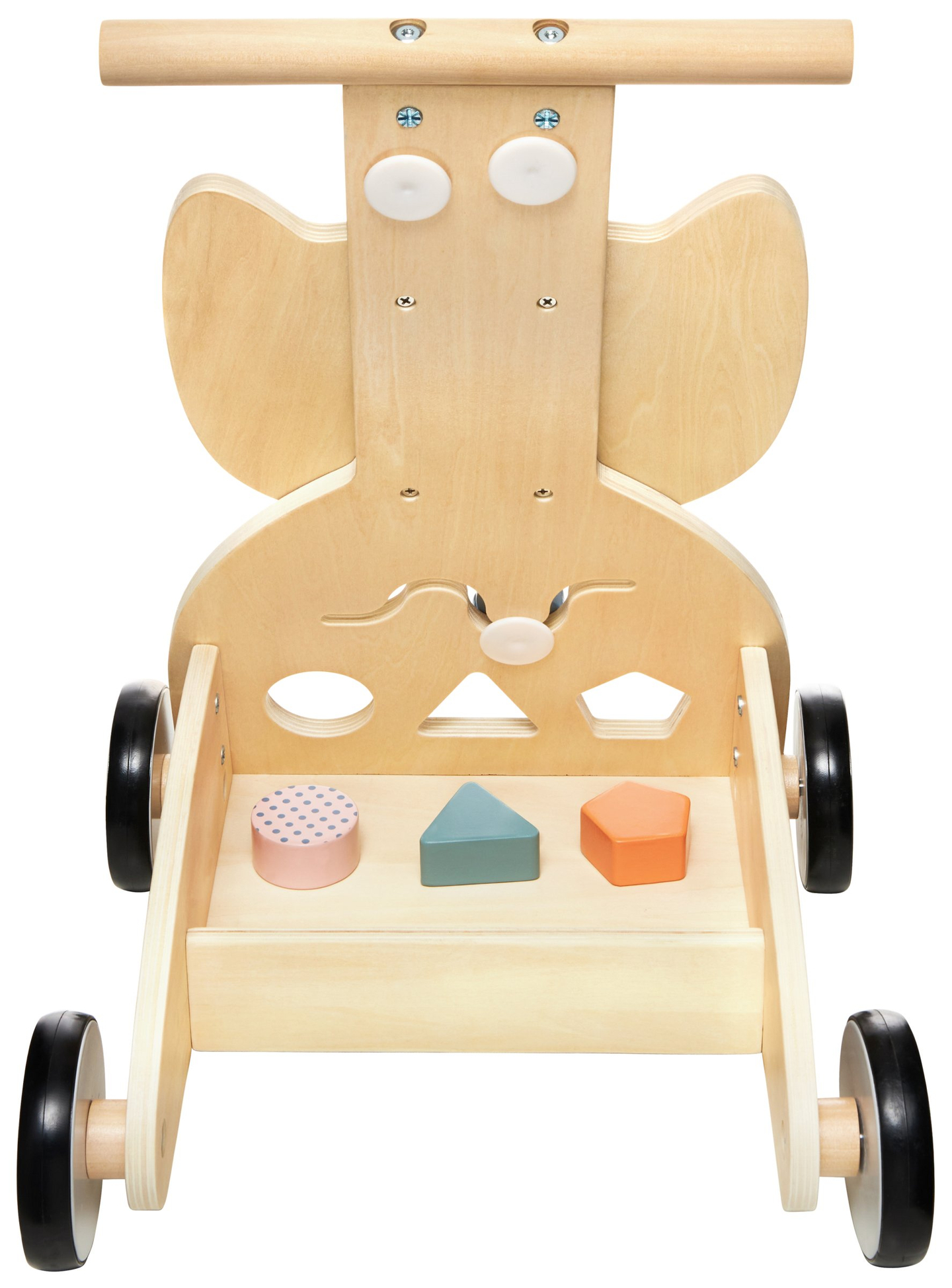 Passeggino multifunzionale in legno - spingi - passeggino con blocchi - Gufo