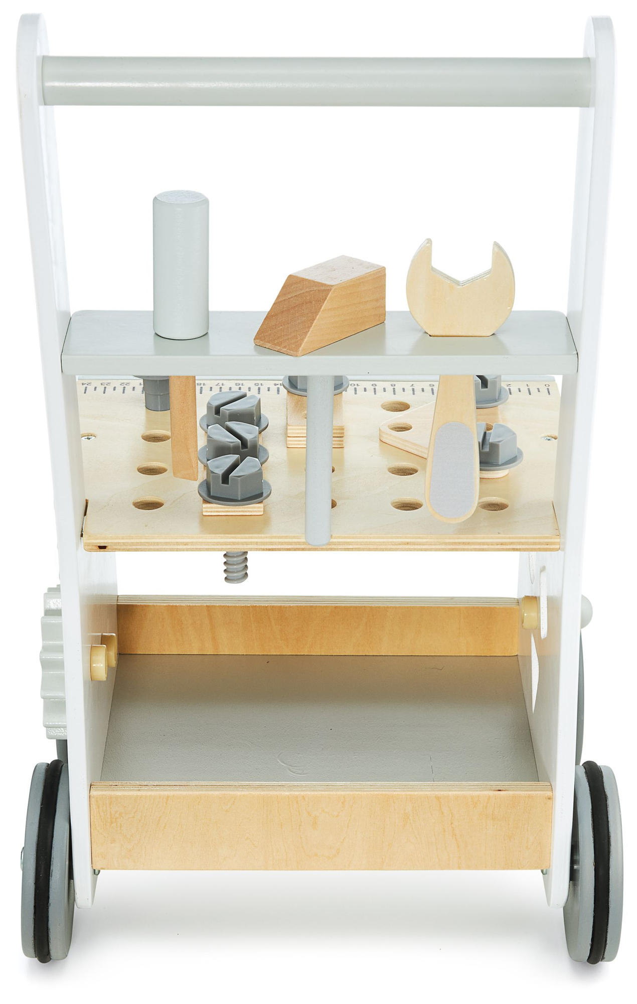 Deambulatore, spingitore e laboratorio in legno 3 in 1 - 47 elementi