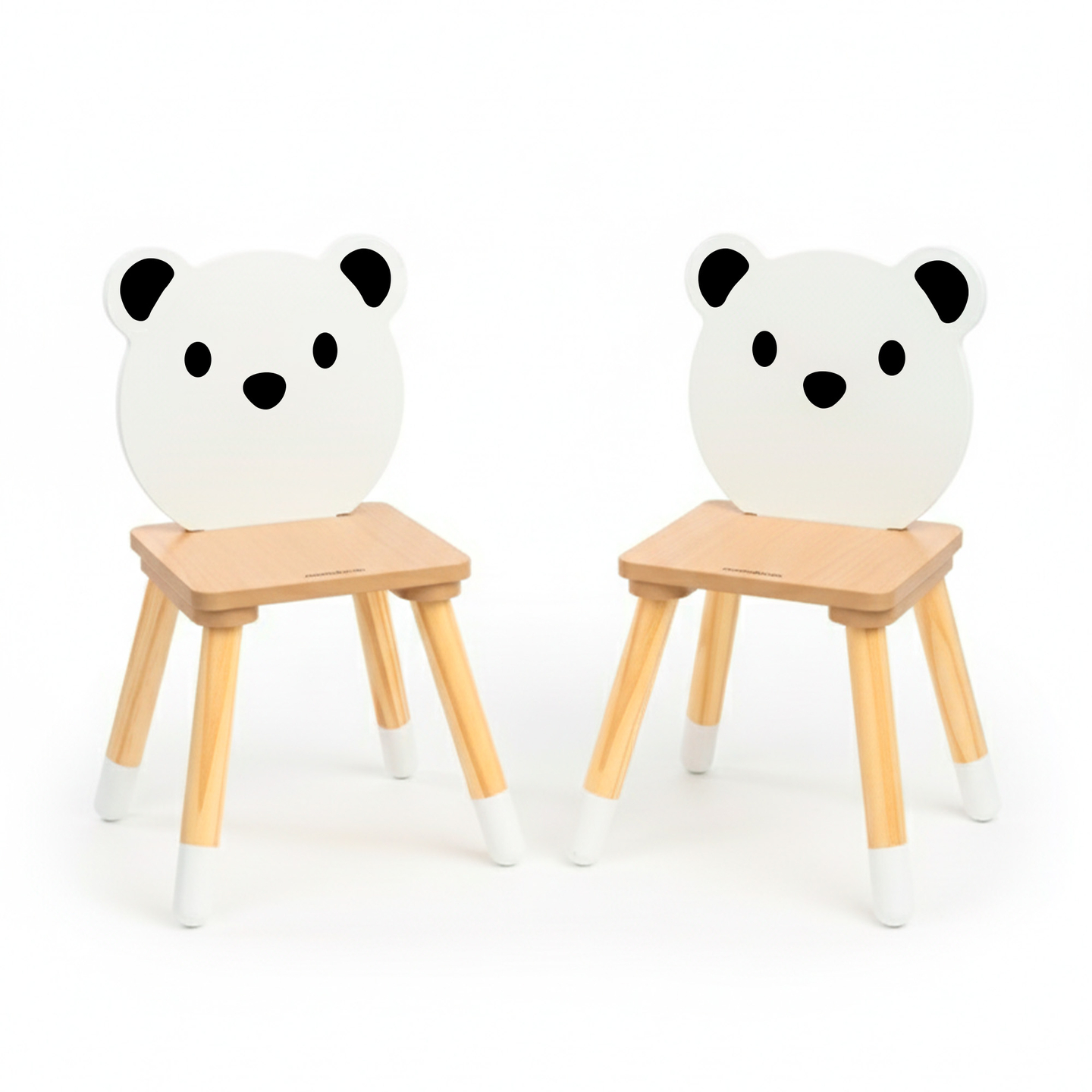 Tavolo in legno con contenitore e 2 sedie Set per bambini - Orsetto di peluche carino