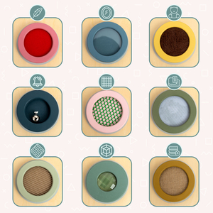 Tavola sensoriale Montessori in legno: 9 texture per scoprire e sviluppare il senso del tatto