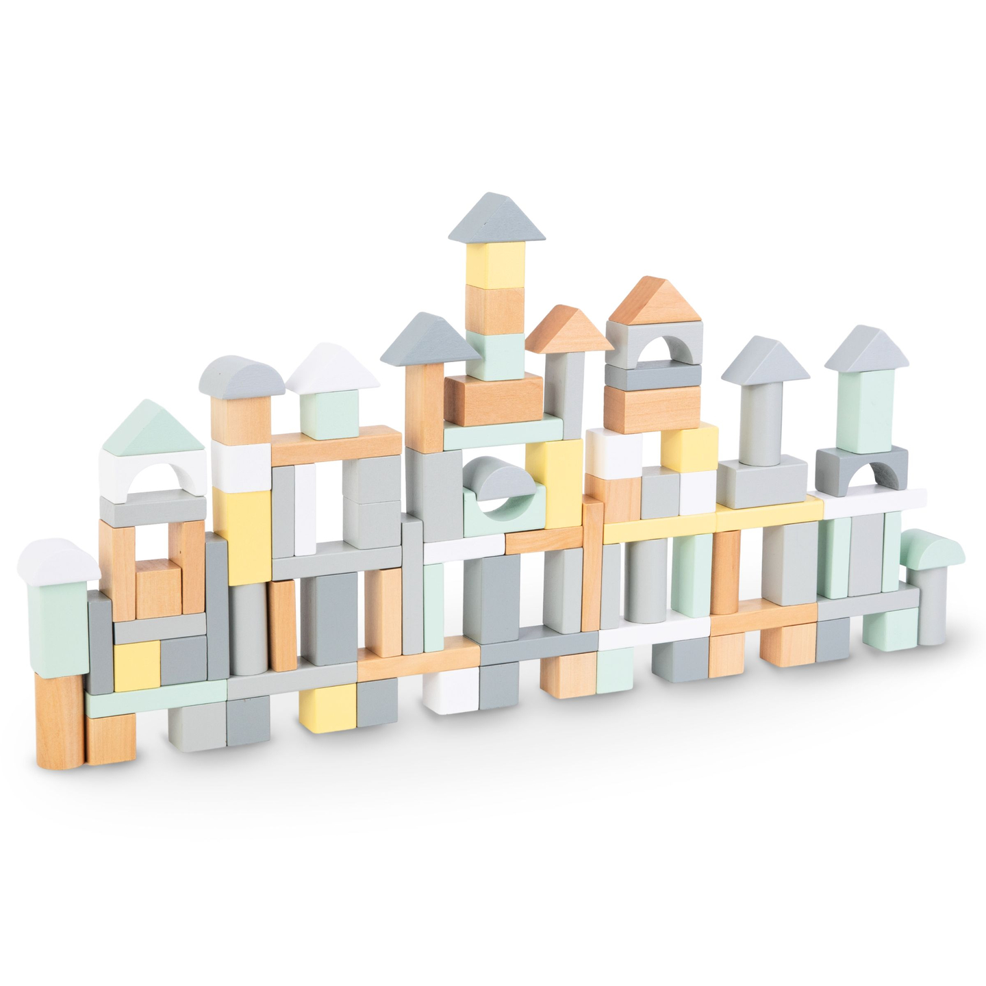 Blocchi di legno pastello - set di 100 pezzi XL