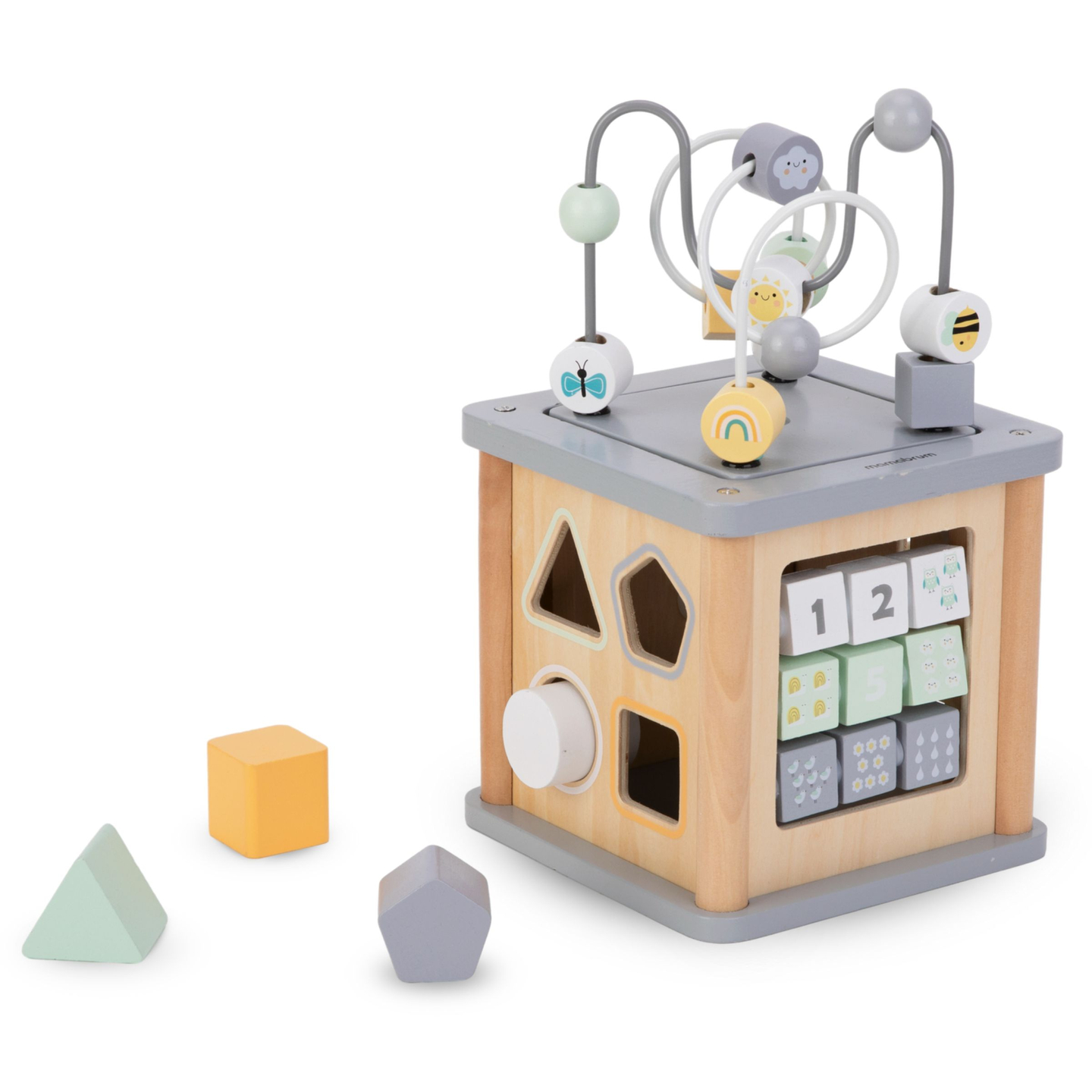 Cubo didattico Montessori in legno - anello motorio