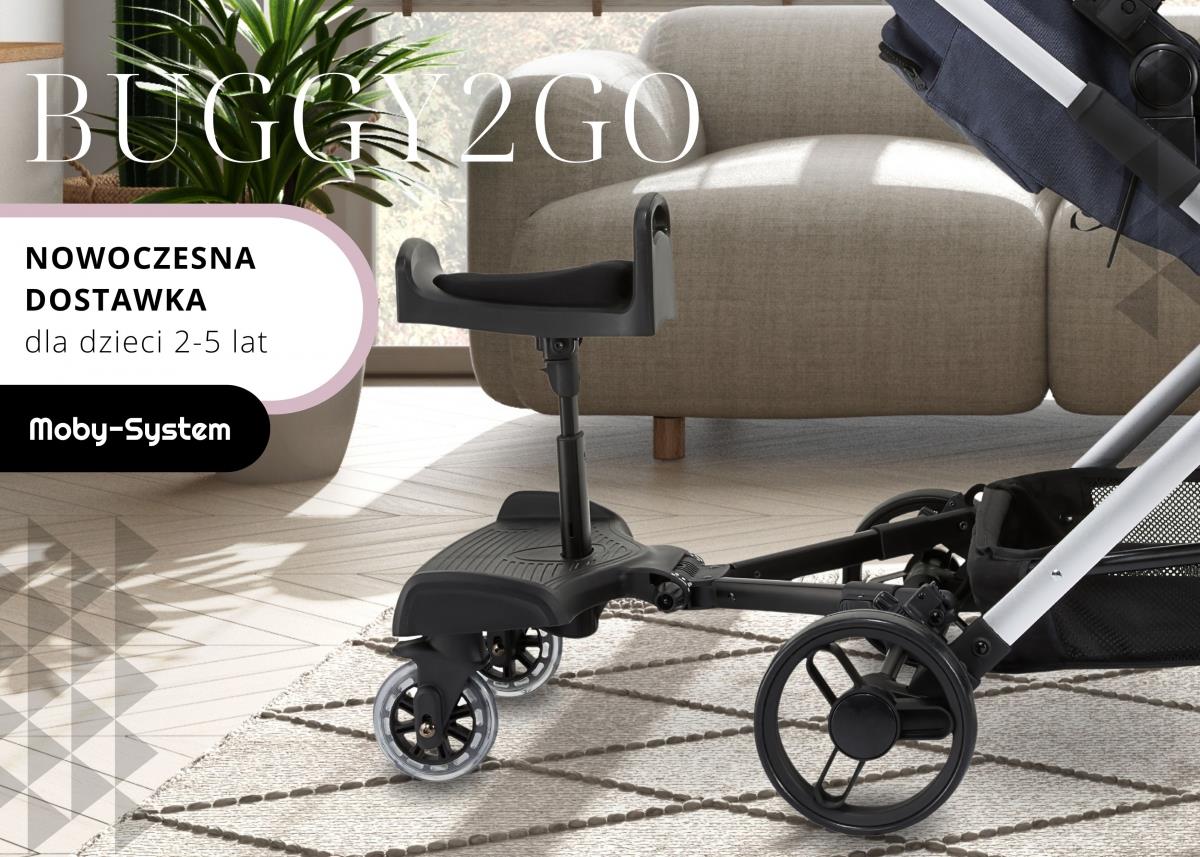 Estensione della carrozzina con sedile regolabile e sistema di fissaggio universale - Moby-System BUGGY2GO