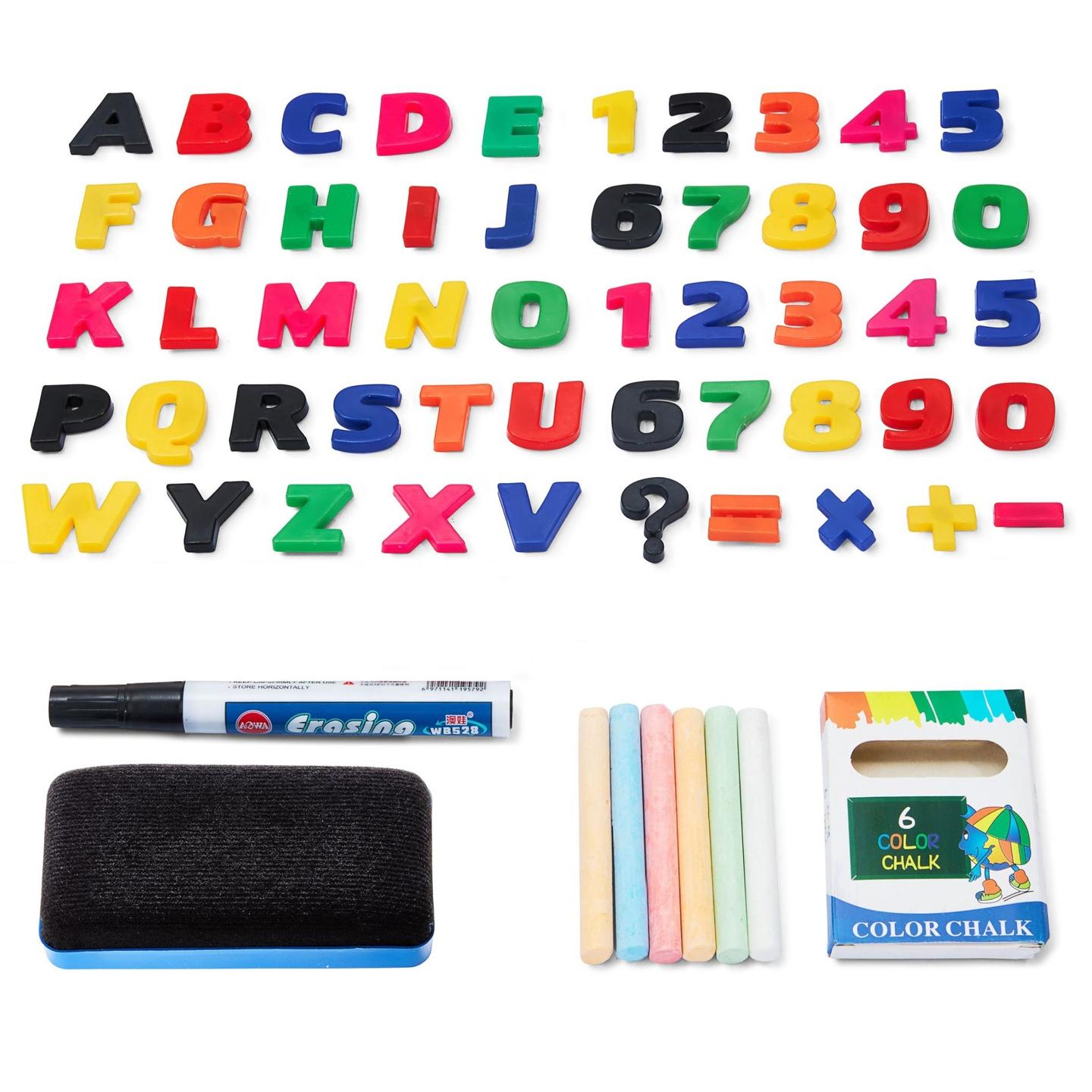 Grande lavagna didattica bifacciale: magnetica e con gesso - lavagna cancellabile a secco, in legno