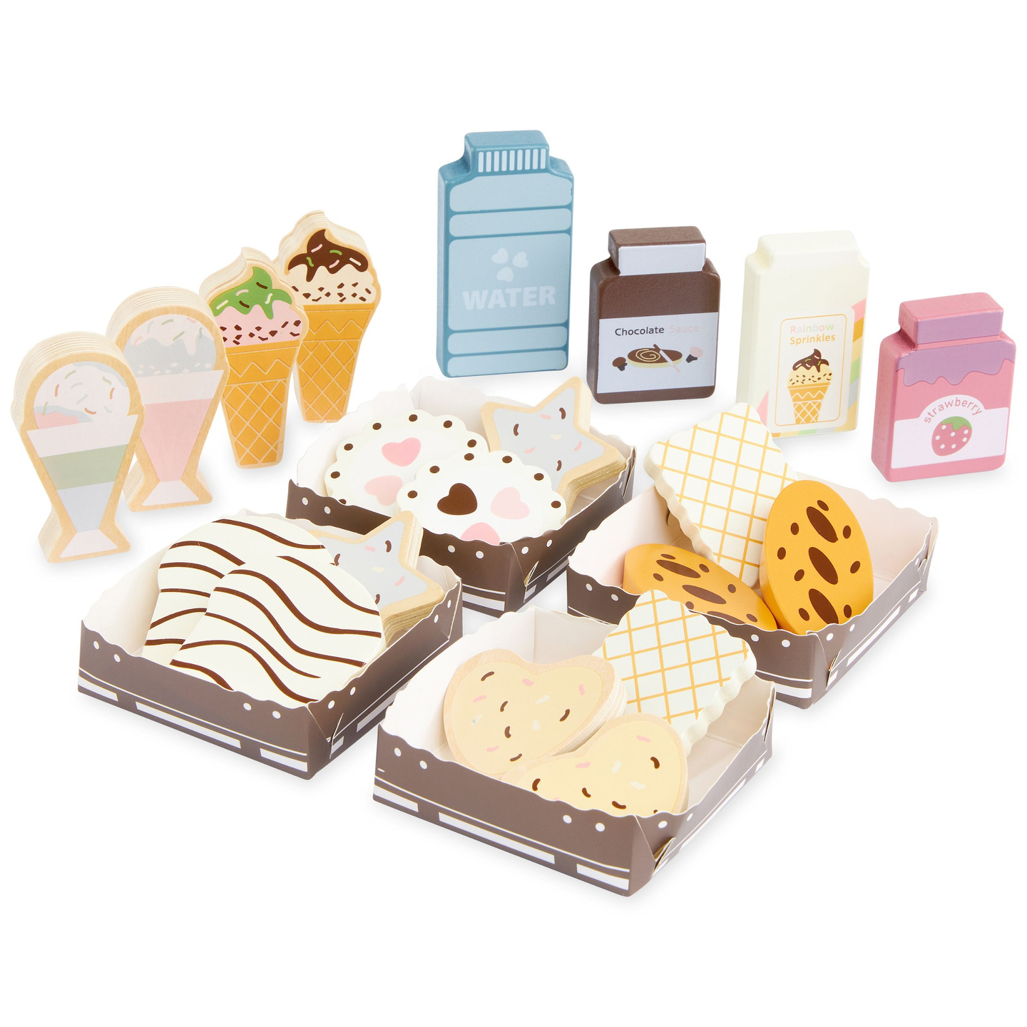 Negozio pieghevole in legno - bar, pasticceria con accessori